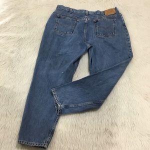 Levi’s 550 women’s distressed relax fit tampered leg blue denim jeans si…